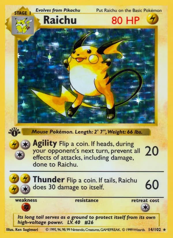 Raichu 14/102, Base Set