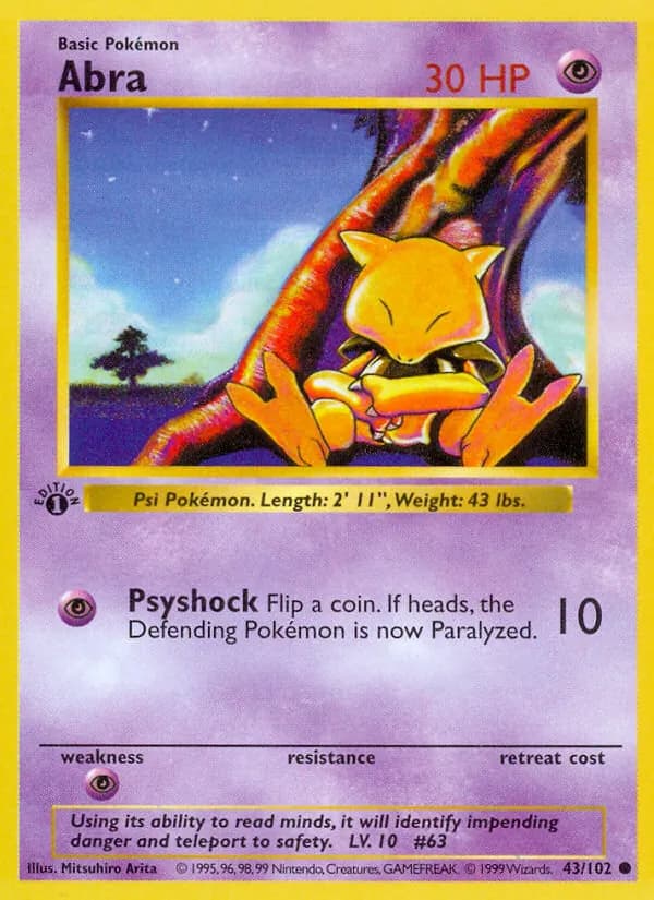 Abra 43/102, Base Set