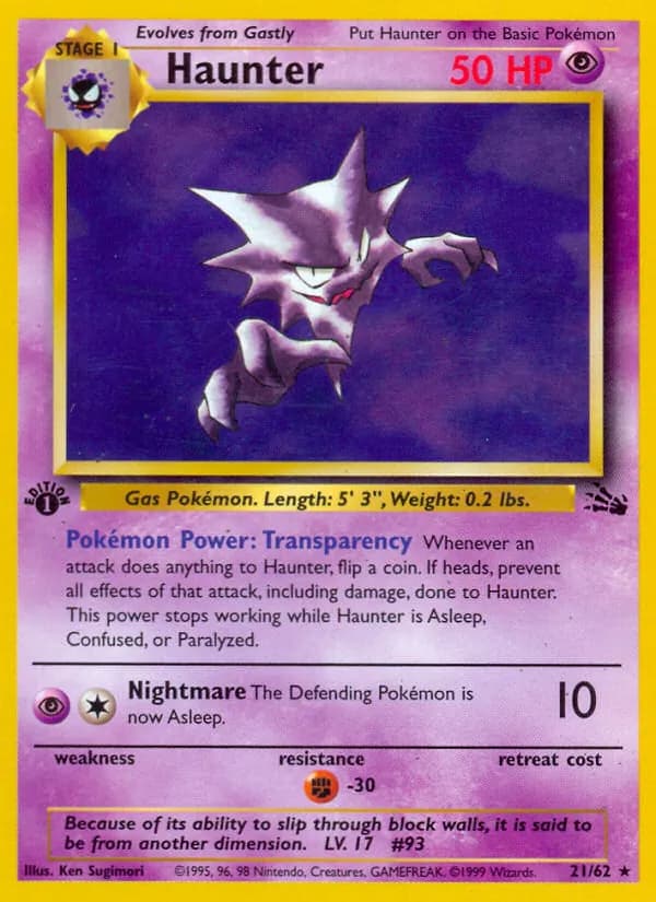 Haunter 21/62, Fossil