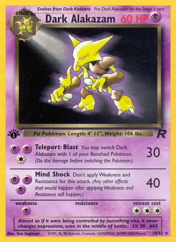Dark Alakazam 18/82, Team Rocket