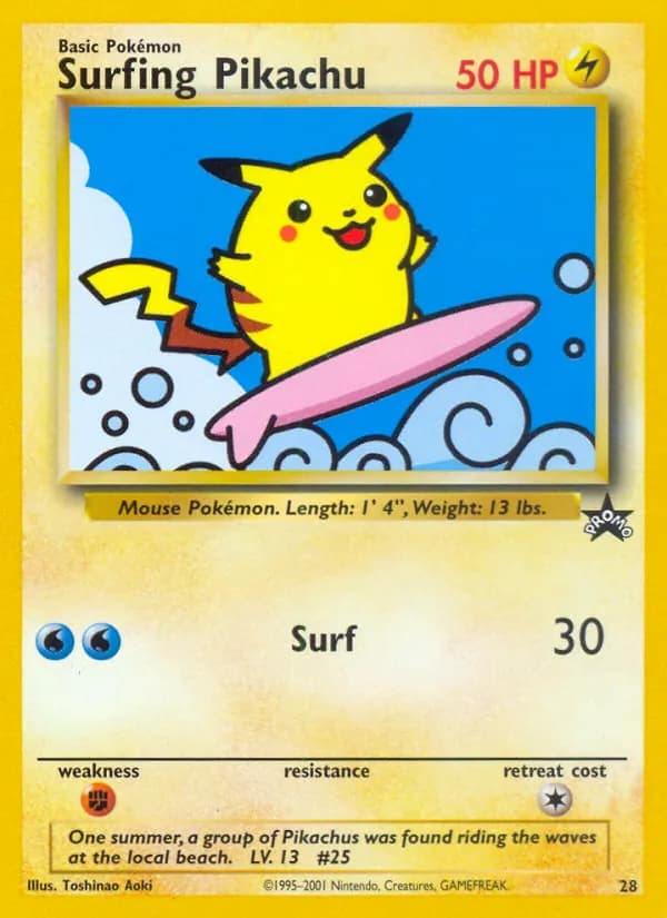 Surfing Pikachu 28/53, Wizards Black Star Promos