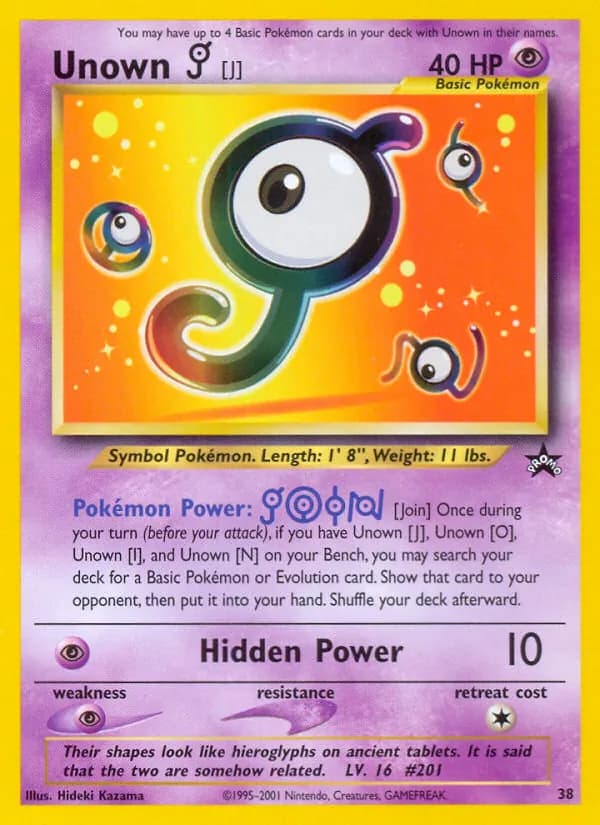 Unown [J] 38/53, Wizards Black Star Promos