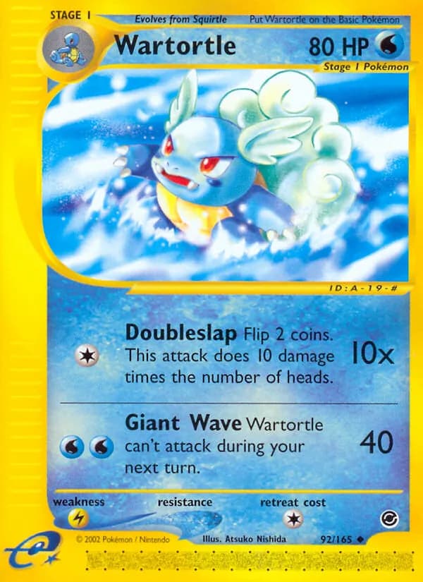 Wartortle 92/165, Expedition Base Set