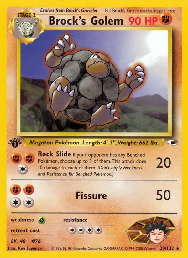 Brock's Golem 20/132, Gym Heroes