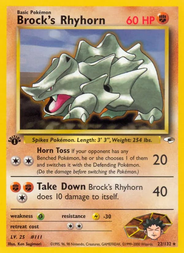 Brock's Rhyhorn 22/132, Gym Heroes