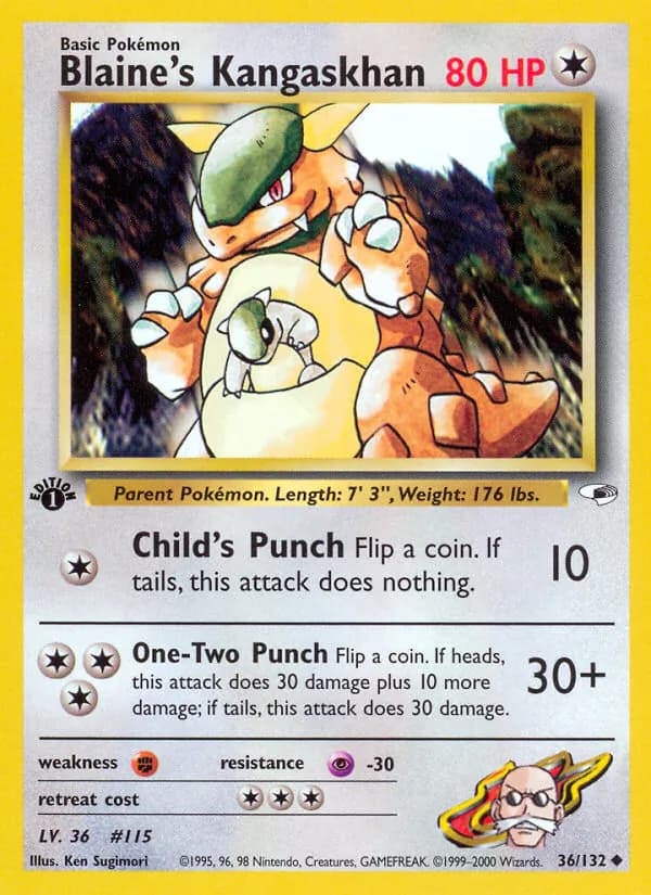 Blaine's Kangaskhan 36/132, Gym Heroes