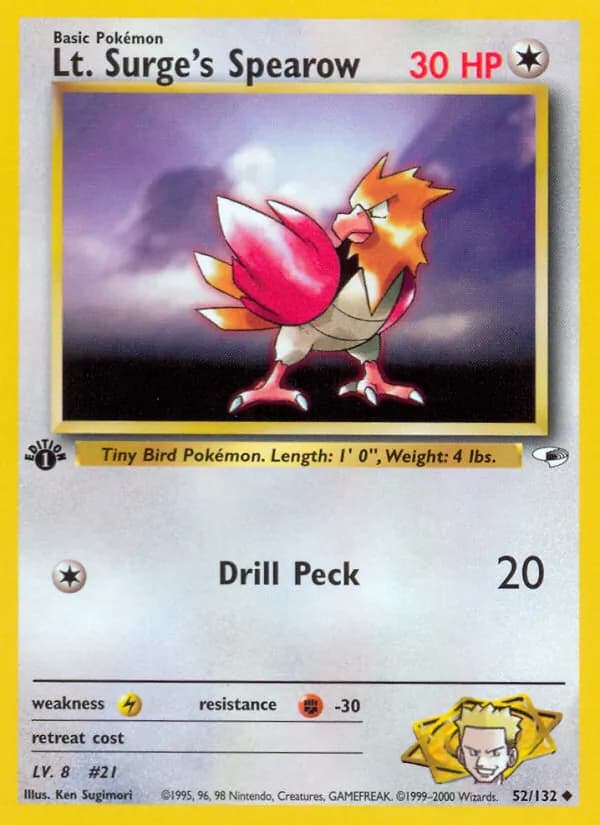 Lt. Surge's Spearow 52/132, Gym Heroes