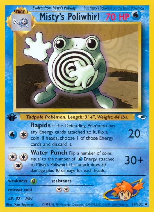Misty's Poliwhirl 53/132, Gym Heroes