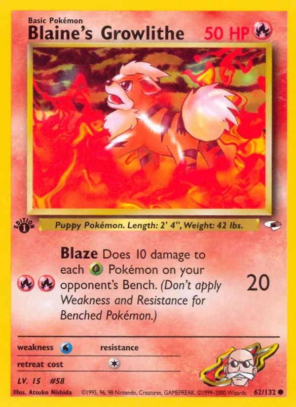 Blaine's Growlithe 62/132, Gym Heroes