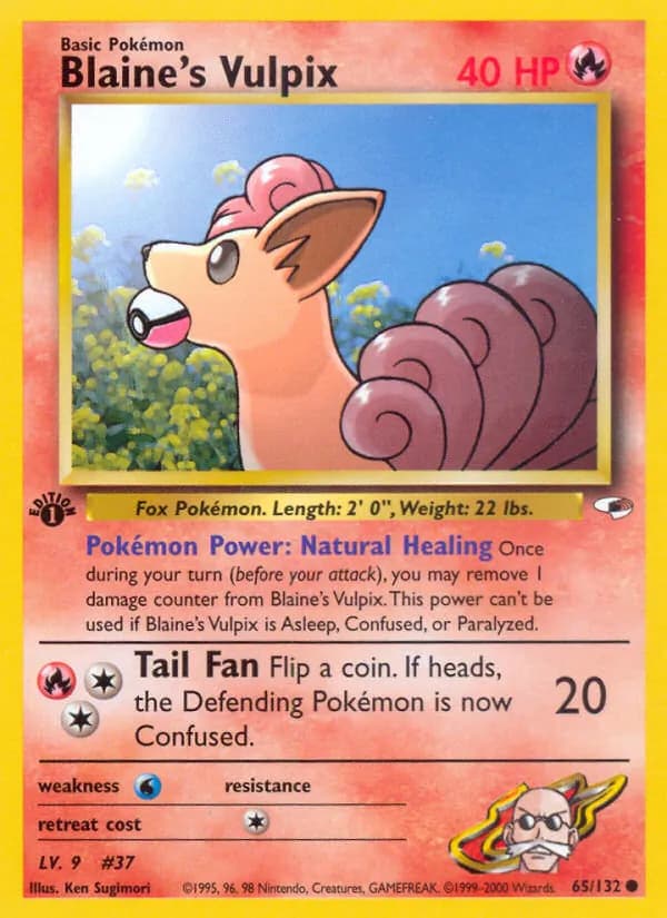 Blaine's Vulpix 65/132, Gym Heroes