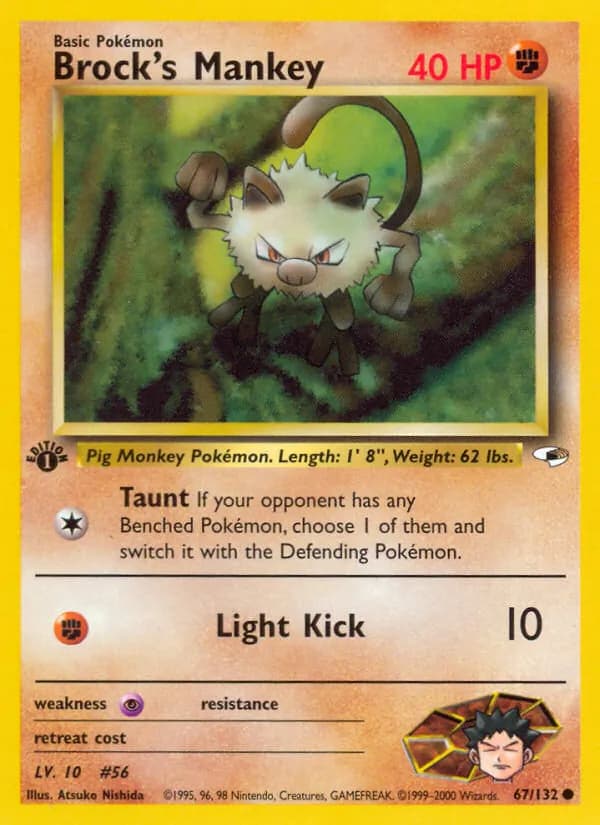 Brock's Mankey 67/132, Gym Heroes