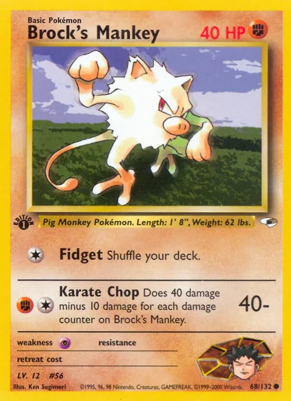 Brock's Mankey 68/132, Gym Heroes