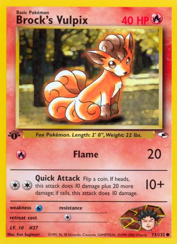 Brock's Vulpix 73/132, Gym Heroes