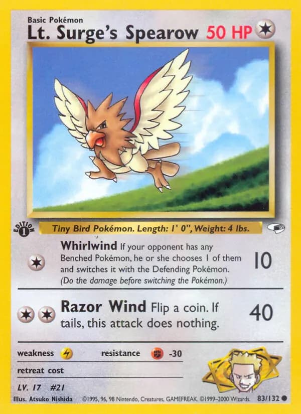 Lt. Surge's Spearow 83/132, Gym Heroes
