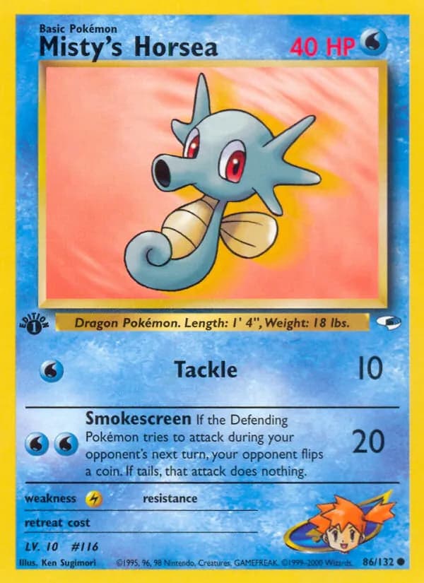 Misty's Horsea 86/132, Gym Heroes