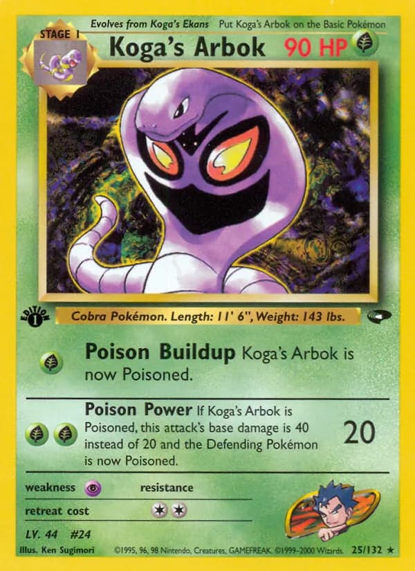 Koga's Arbok 25/132, Gym Challenge