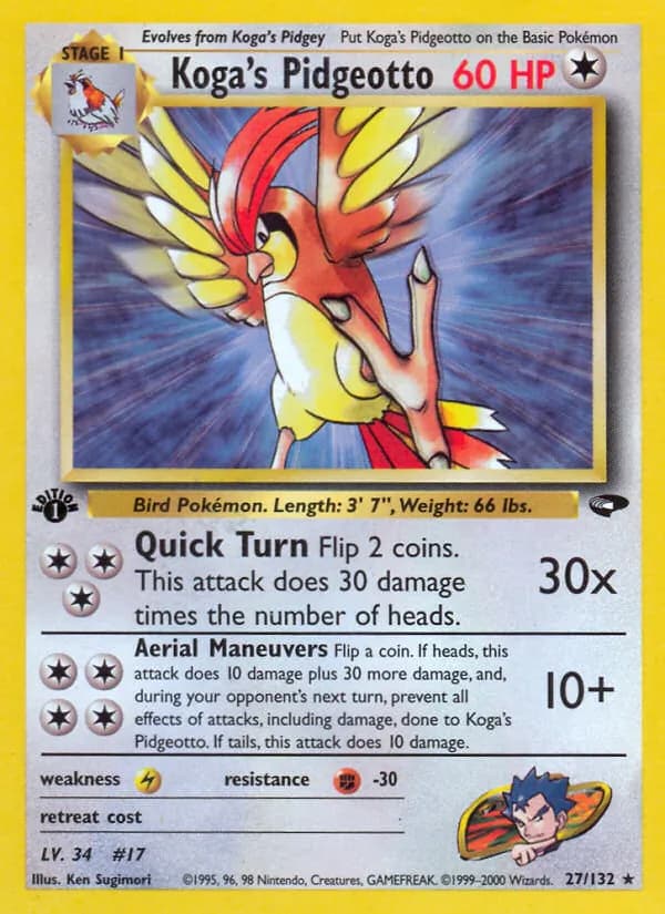 Koga's Pidgeotto 27/132, Gym Challenge