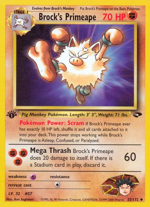 Brock's Primeape 35/132, Gym Challenge