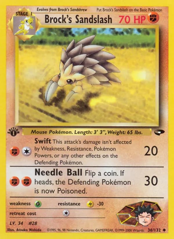Brock's Sandslash 36/132, Gym Challenge