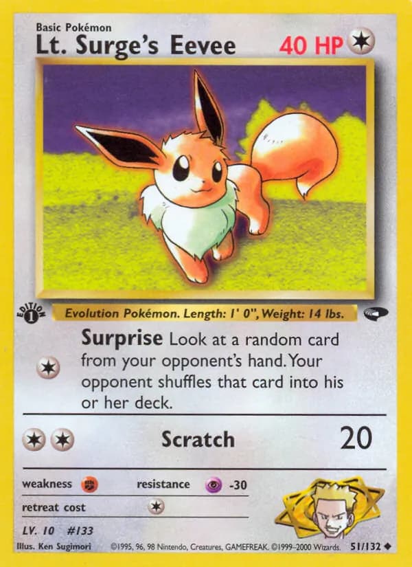 Lt. Surge's Eevee 51/132, Gym Challenge
