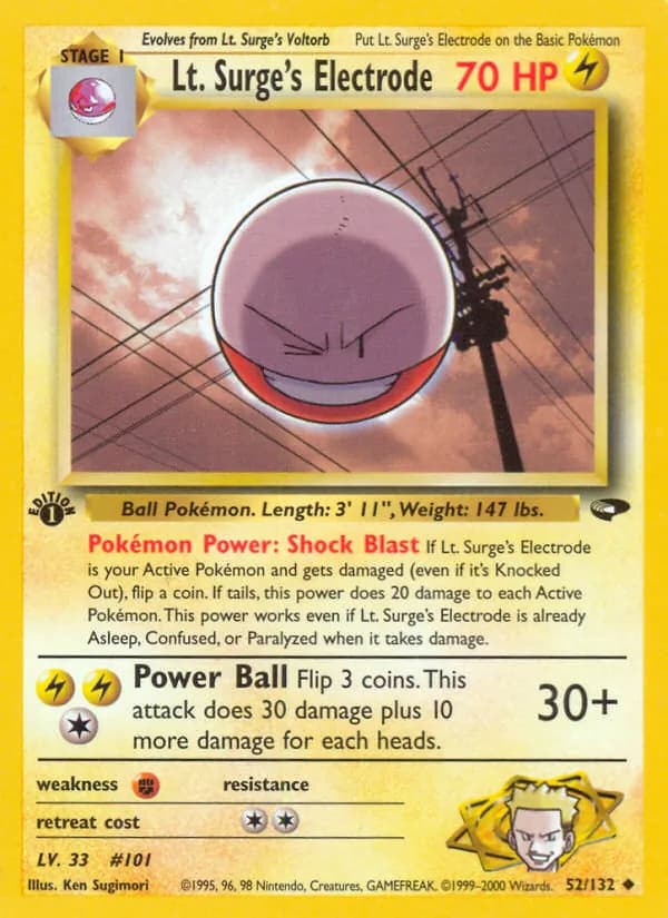 Lt. Surge's Electrode 52/132, Gym Challenge
