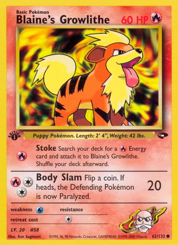 Blaine's Growlithe 62/132, Gym Challenge