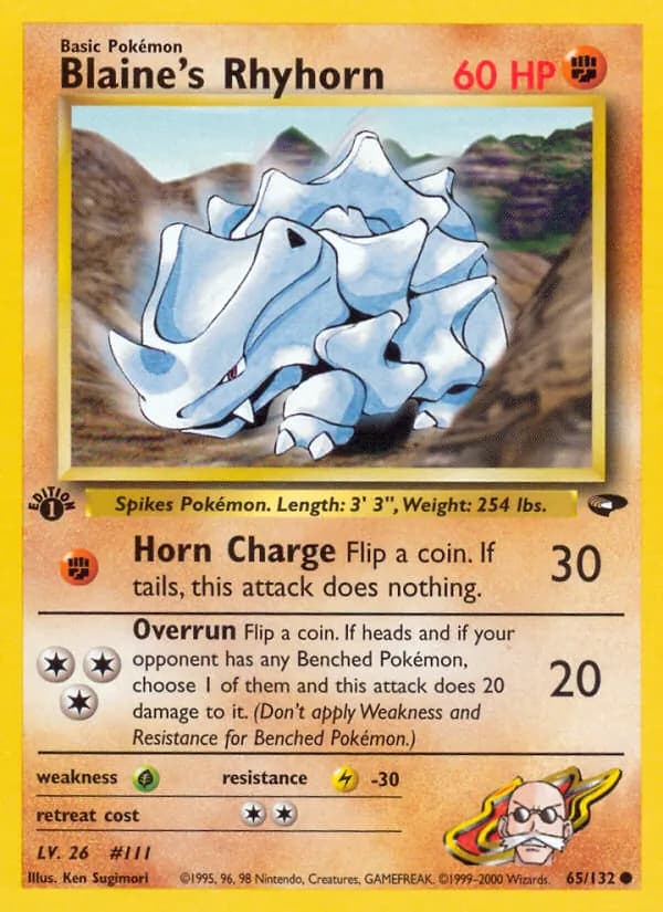 Blaine's Rhyhorn 65/132, Gym Challenge