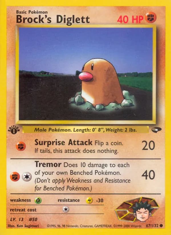 Brock's Diglett 67/132, Gym Challenge