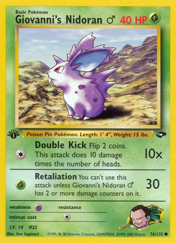 Giovanni's Nidoran ♂ 76/132, Gym Challenge