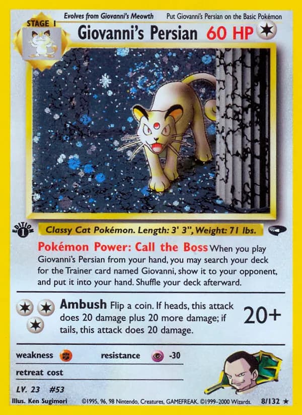 Giovanni's Persian 8/132, Gym Challenge