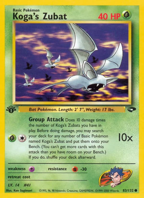 Koga's Zubat 83/132, Gym Challenge