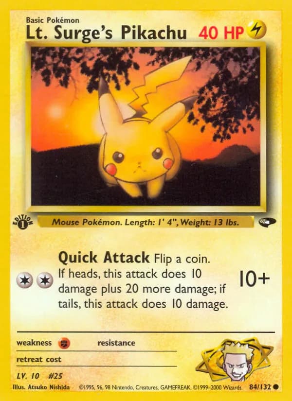 Lt. Surge's Pikachu 84/132, Gym Challenge