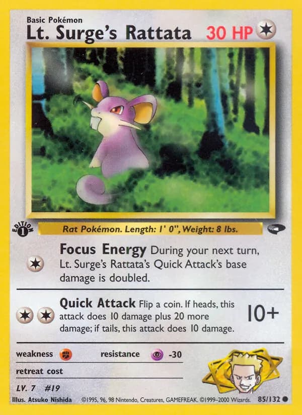 Lt. Surge's Rattata 85/132, Gym Challenge