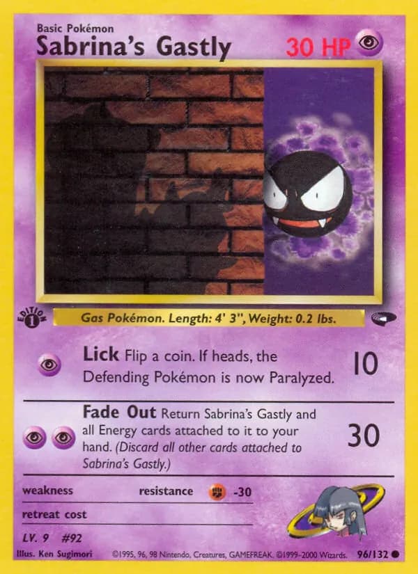 Sabrina's Gastly 96/132, Gym Challenge