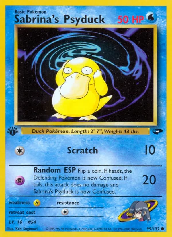Sabrina's Psyduck 99/132, Gym Challenge