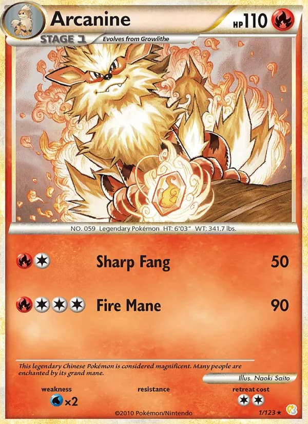 Arcanine 1/123, HeartGold SoulSilver