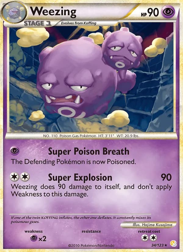 Weezing 34/123, HeartGold SoulSilver