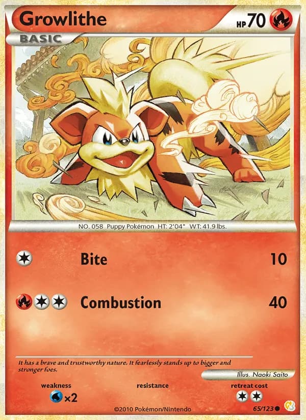 Growlithe 65/123, HeartGold SoulSilver