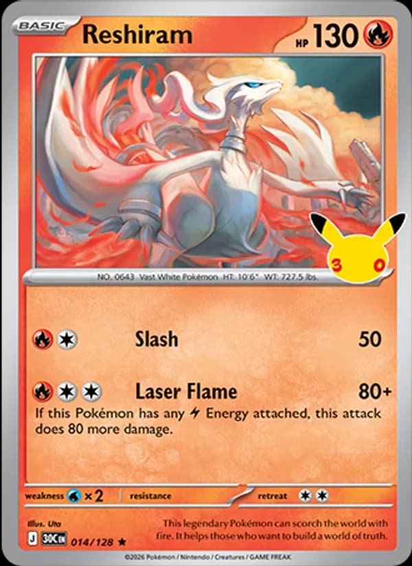 Reshiram 014/128, 30th Celebration