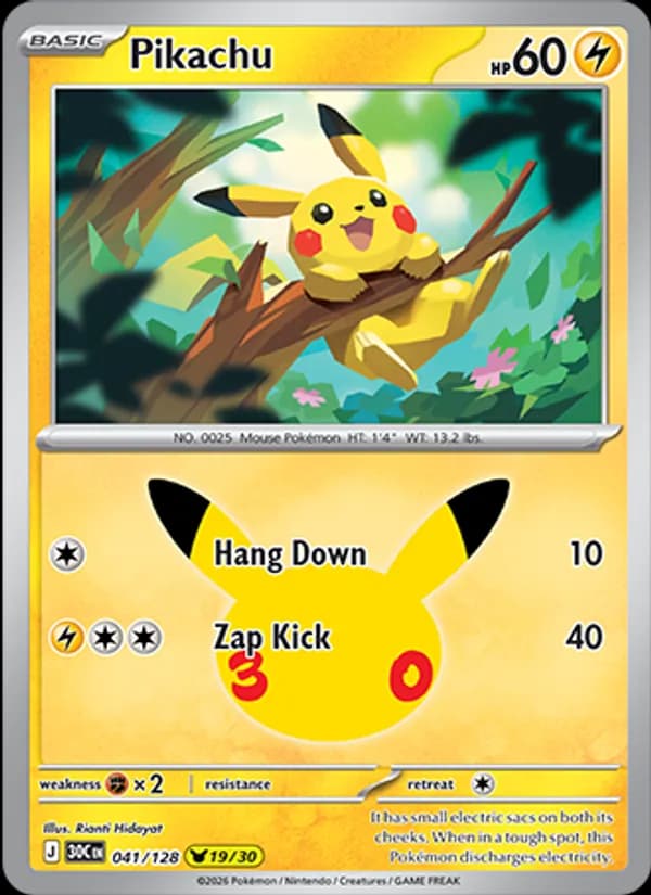 Pikachu 041/128, 30th Celebration