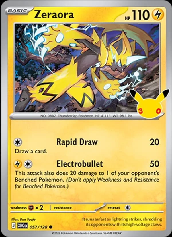 Zeraora 057/128, 30th Celebration