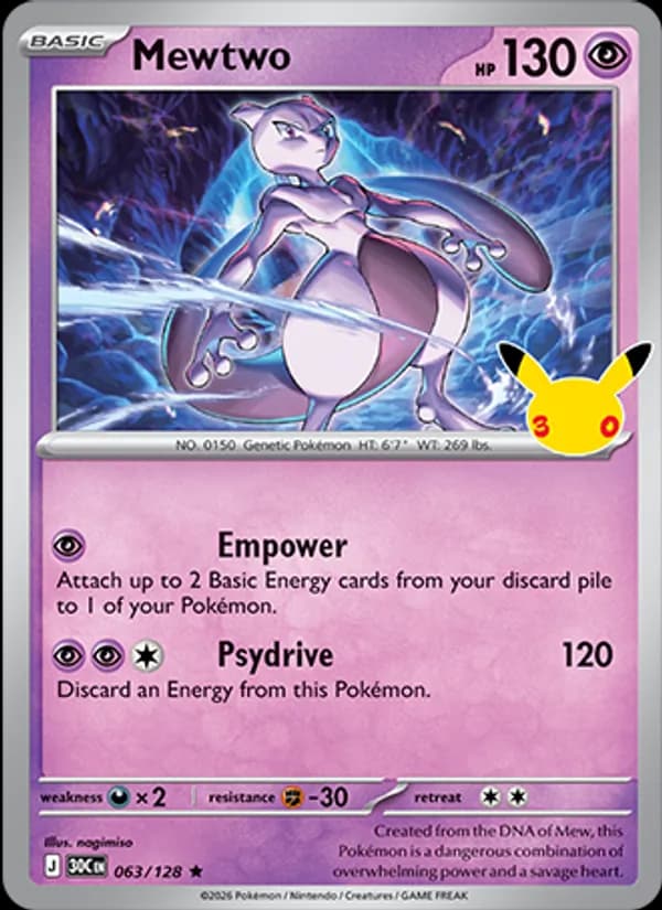 Mewtwo 063/128, 30th Celebration
