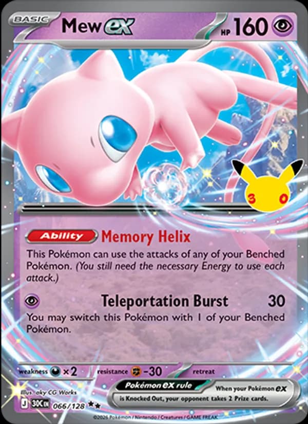 Mew ex 066/128, 30th Celebration