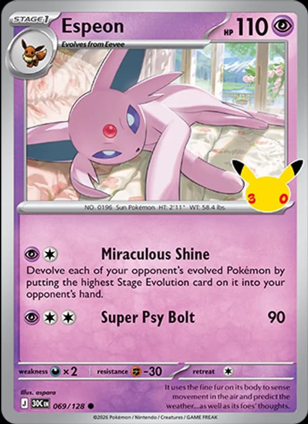 Espeon 069/128, 30th Celebration