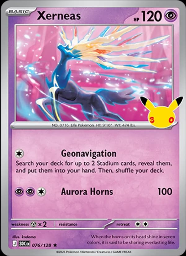 Xerneas 076/128, 30th Celebration