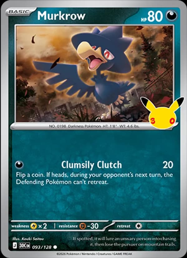 Murkrow 093/128, 30th Celebration