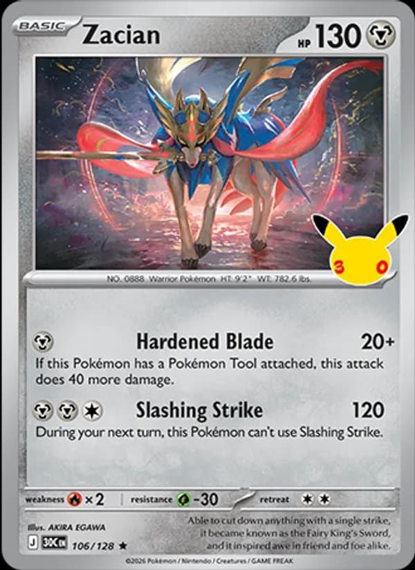 Zacian 106/128, 30th Celebration