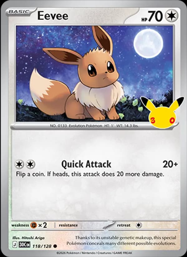 Eevee 118/128, 30th Celebration