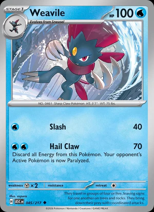 Weavile 045/217, Ascended Heroes
