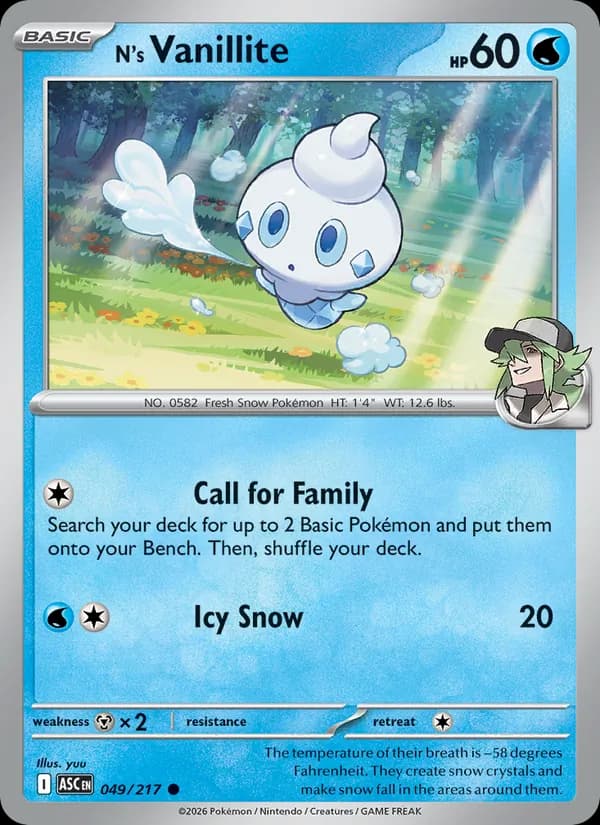 N's Vanillite 049/217, Ascended Heroes